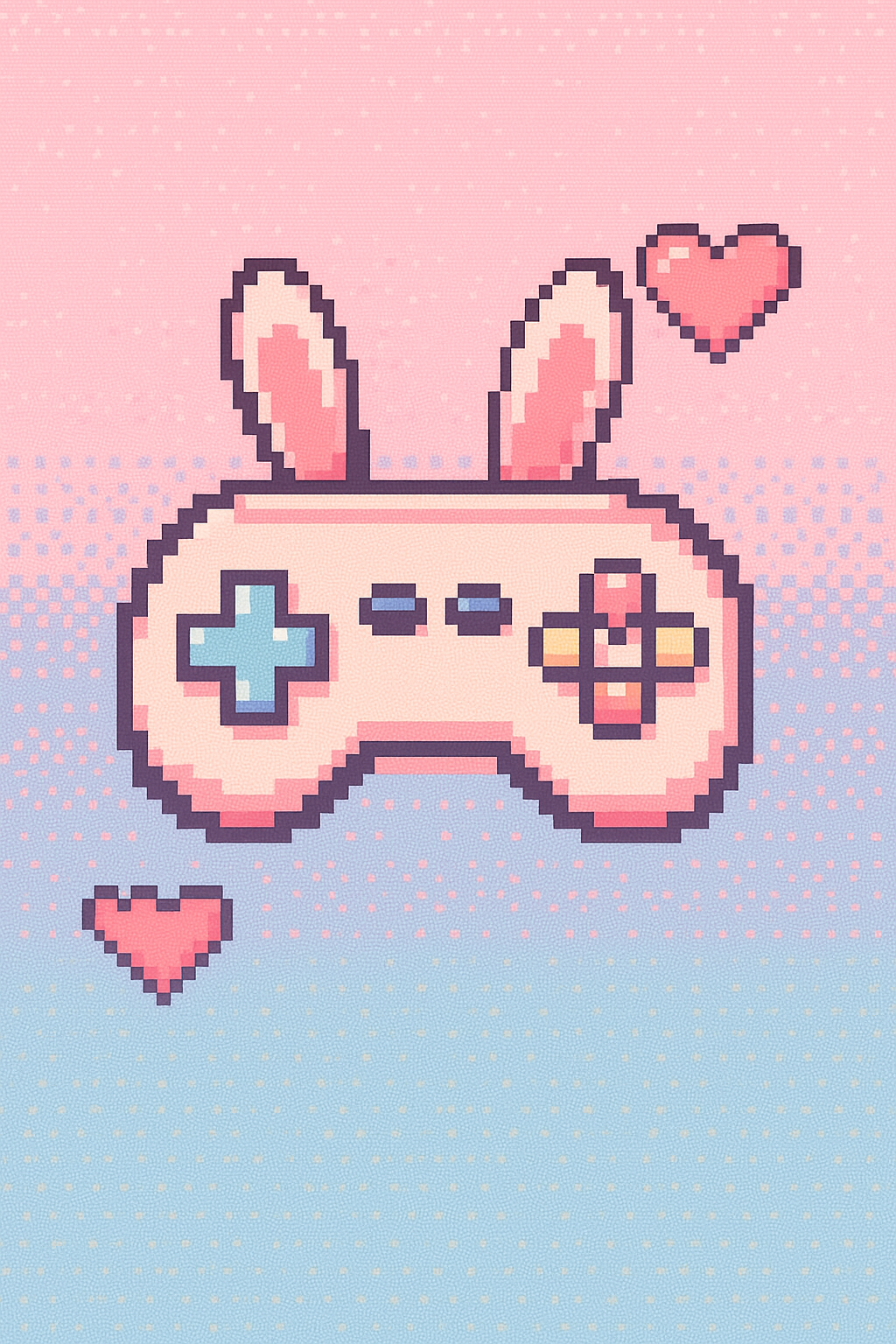 Pixel art controller with bunny ears